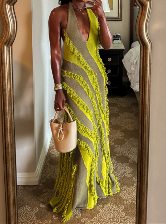 Fluvial Intarsia Roaring Gown