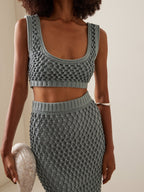 Cotton-Blend Top And Skirt