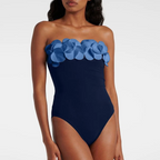 Contrast Color Floral One Piece Swimsuit