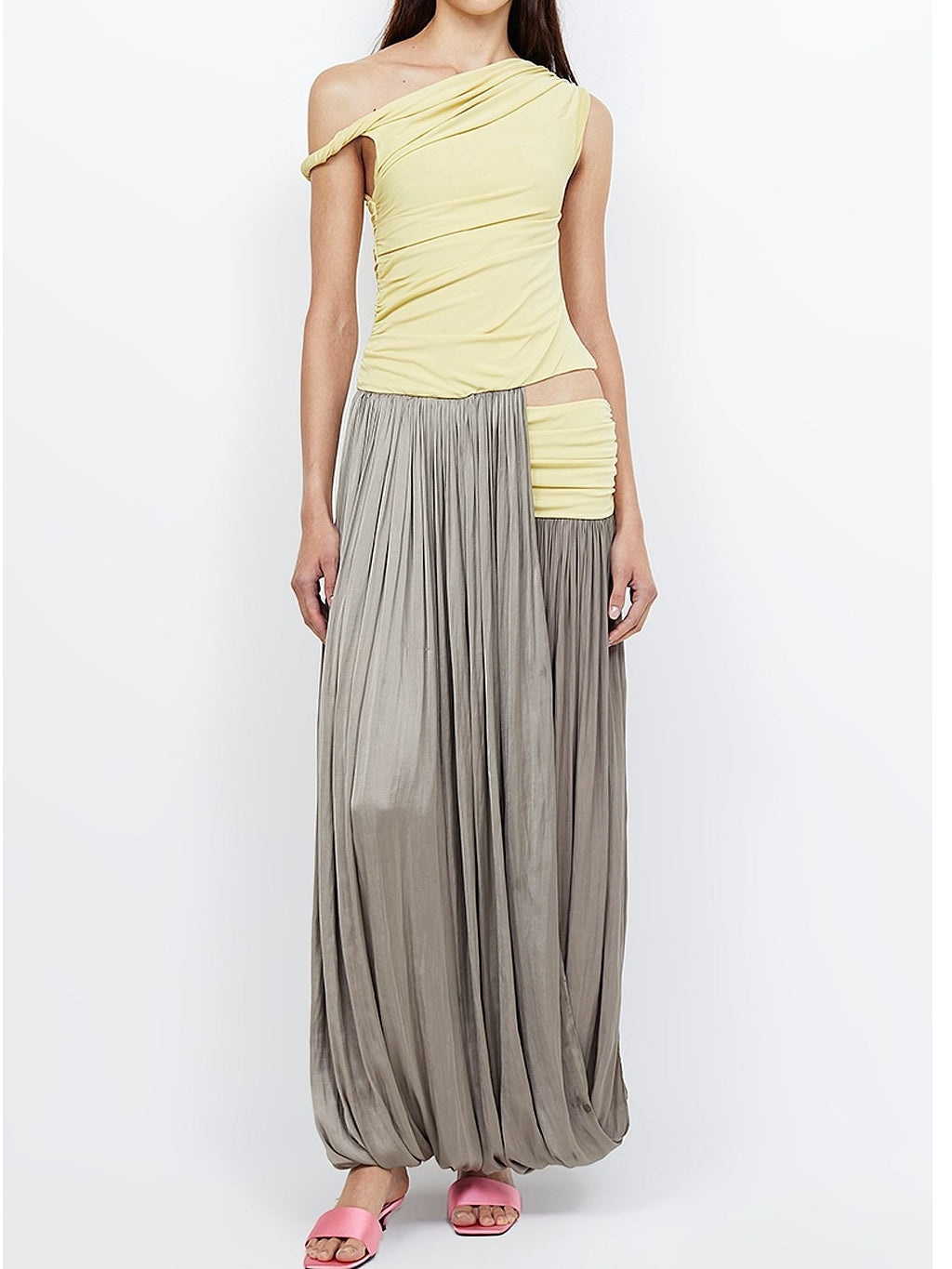 Stitched Skirt Fold Design Dress