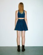 Cut-Out Sleeveless Denim Dress