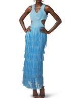 Hanging Yarn Deep Neckline Dress
