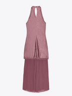 PLEASED COMBINED MIDI DRESS