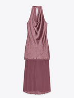 PLEASED COMBINED MIDI DRESS