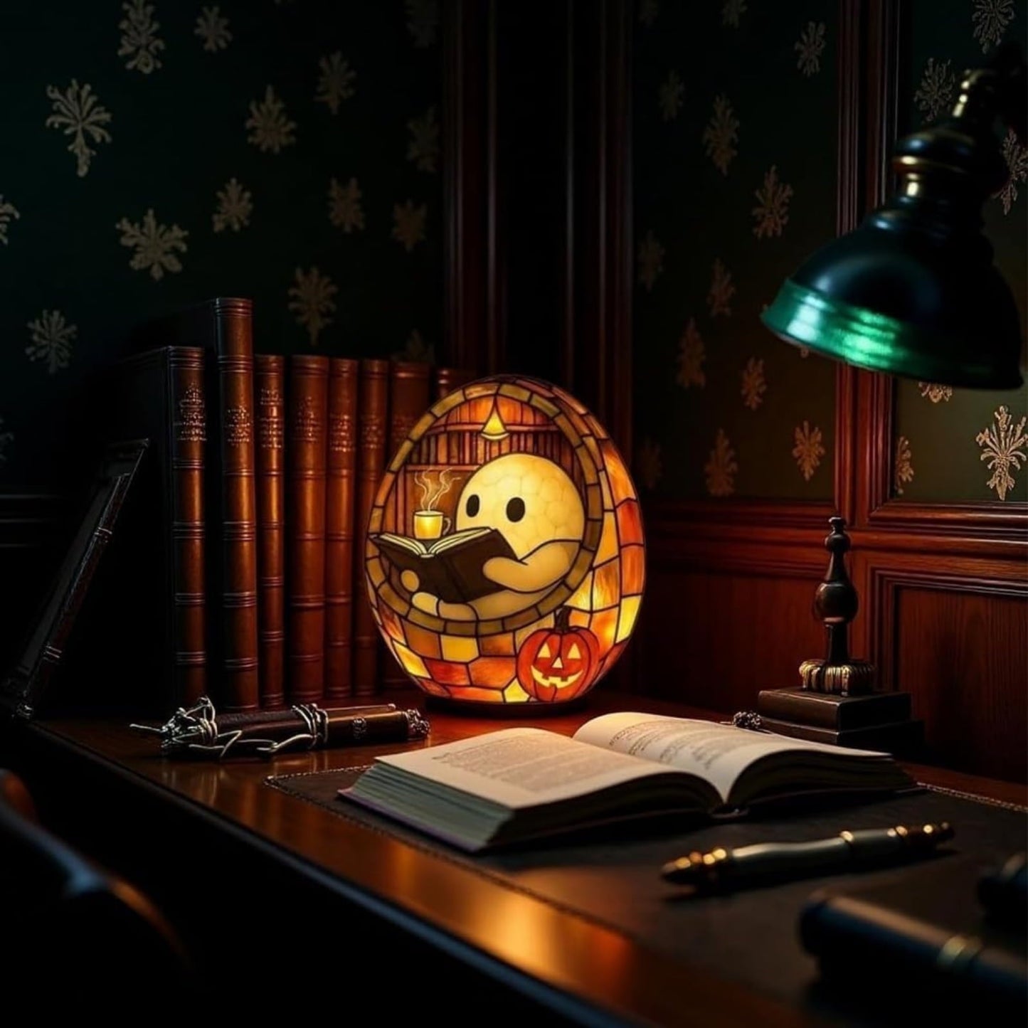3D Stained Resin Halloween Ghost Lamp