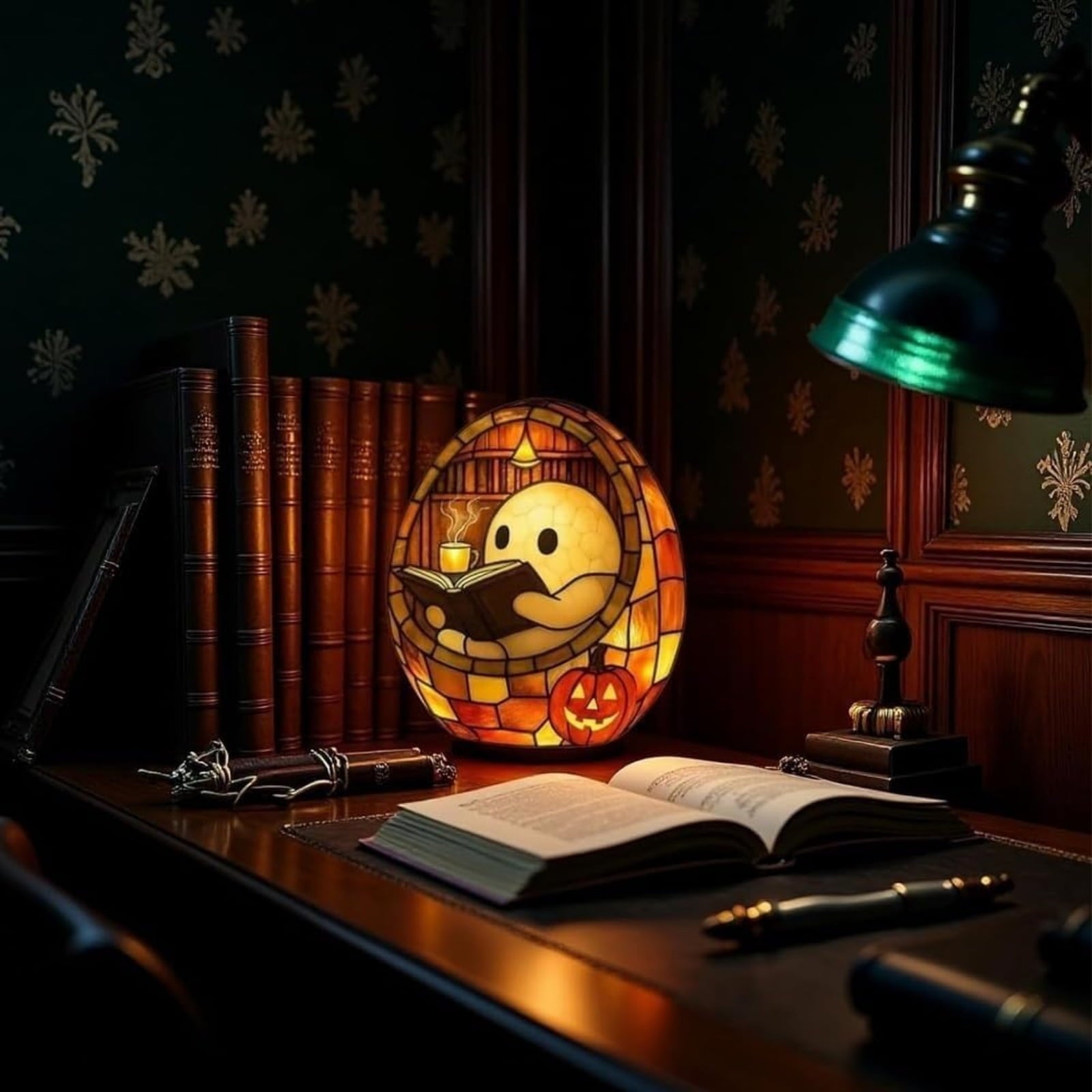 3D Stained Resin Halloween Ghost Lamp