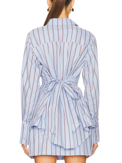 Striped Throughout Shirt And Skirt