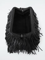 Tasselled Framed Clutch - Leather