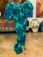 Dress In Navy Blue/Green