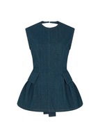 Backless Denim Hundred Flowers Two-piece Set