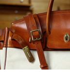 Two-Tone Canvas And Leather Handbag