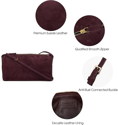 Premium Suede Leather Crossbody Purses For Women