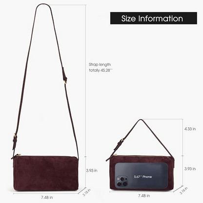 Premium Suede Leather Crossbody Purses For Women