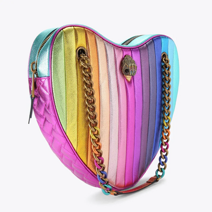 Heart leather crossbody bag