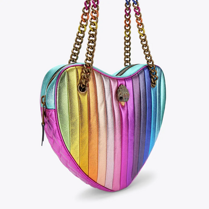 Heart leather crossbody bag