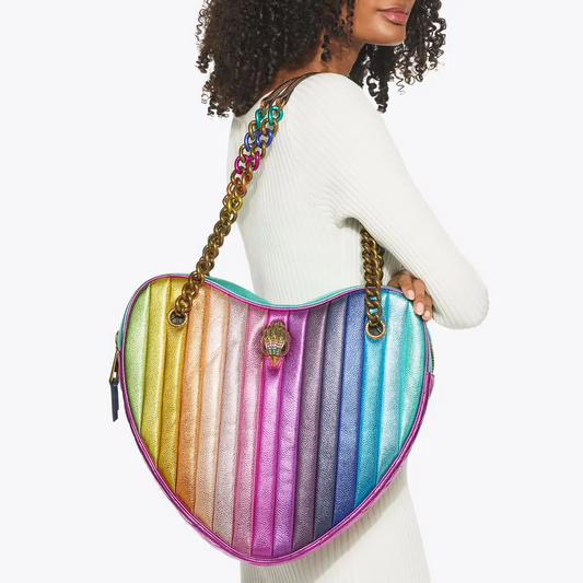 Heart leather crossbody bag