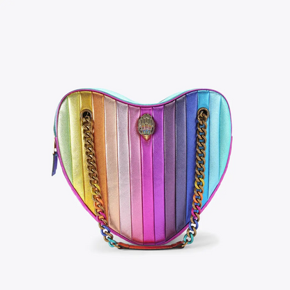 Heart leather crossbody bag
