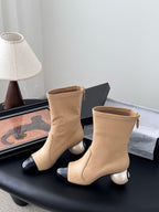 Oversized Pearl Heel Boots