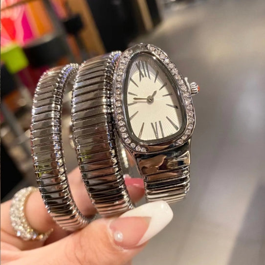 Dazzle Snake-shaped Steel Band Watch