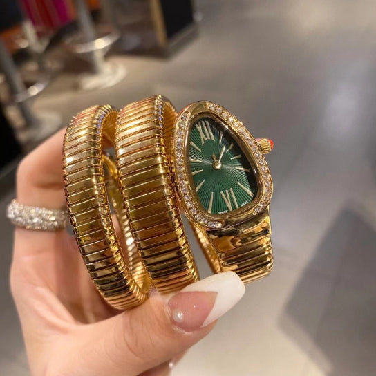 Dazzle Snake-shaped Steel Band Watch