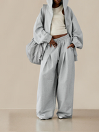 Hooded Solid Color Zipper Suit