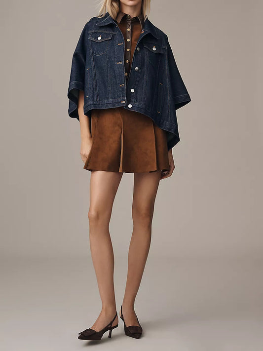The Weston Cape Denim Boyfriend Jacket