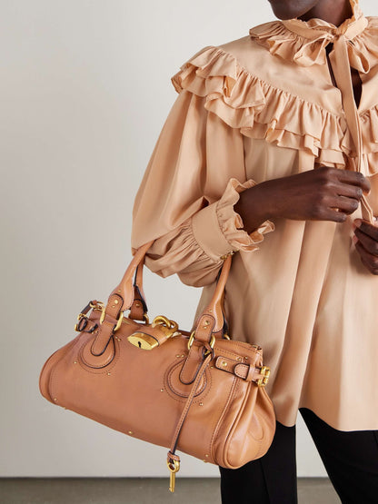 Embellished Leather Tote