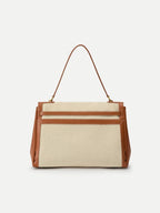 Double Flap Handbag In Calfskin Leather
