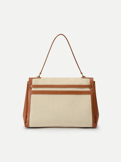 Double Flap Handbag In Calfskin Leather