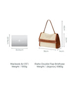 Double Flap Handbag In Calfskin Leather
