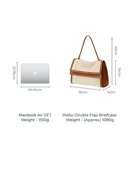 Double Flap Handbag In Calfskin Leather
