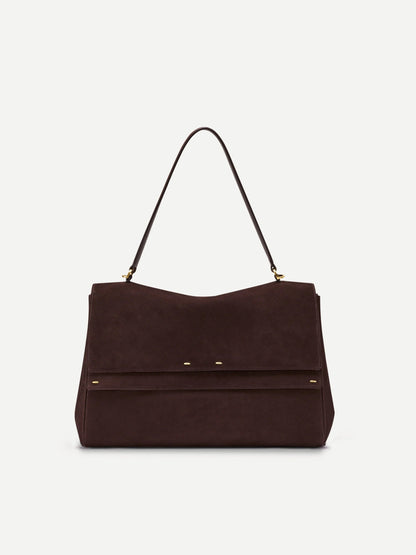 Double Flap Handbag In Calfskin Leather
