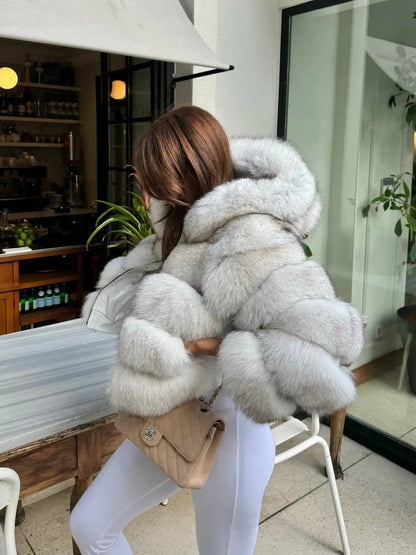 Hooded Fur Coat
