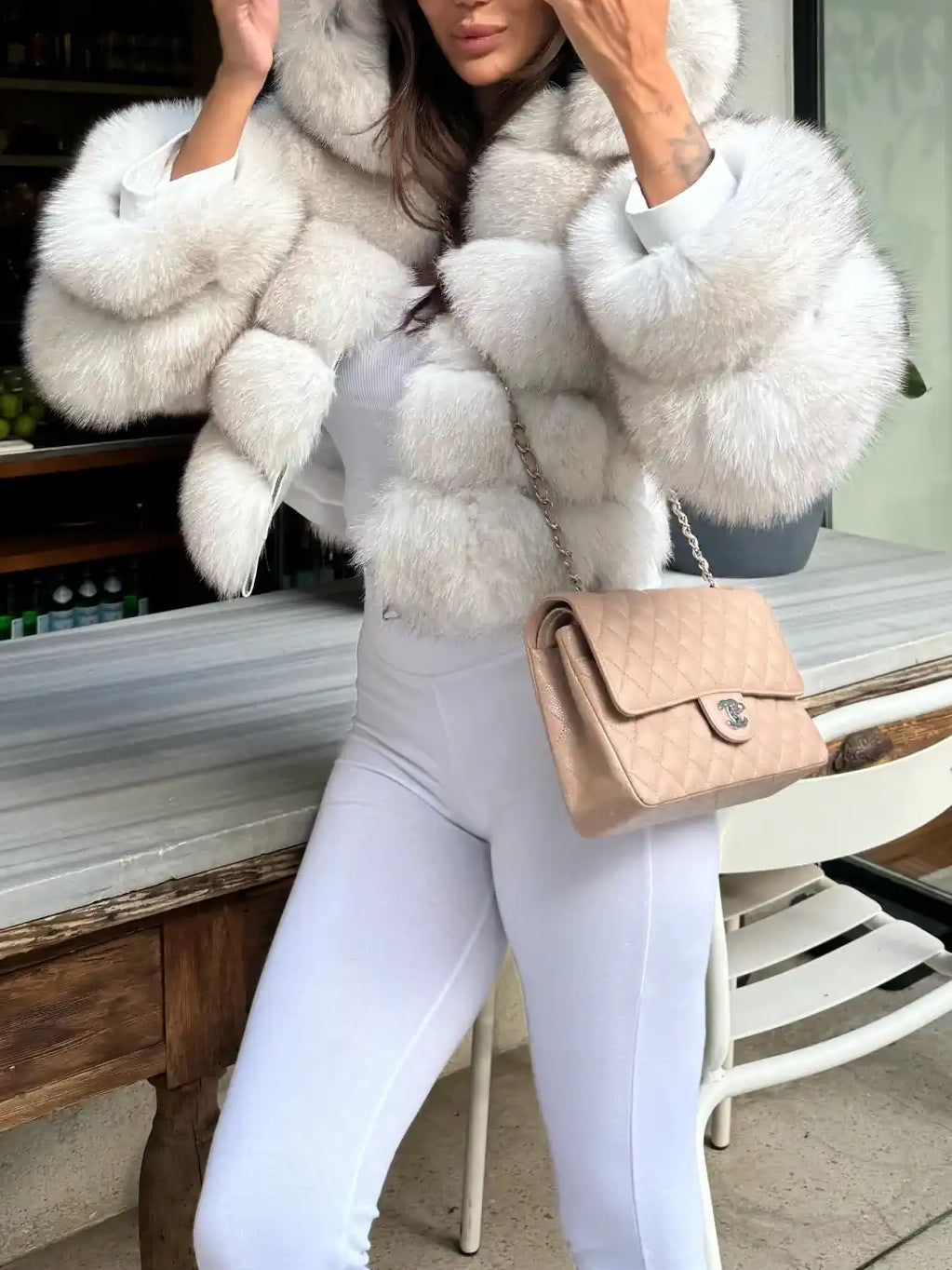 Hooded Fur Coat