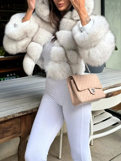 Hooded Fur Coat