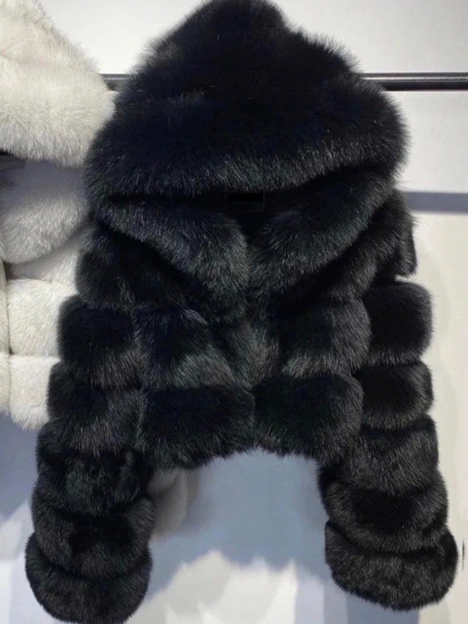 Hooded Fur Coat