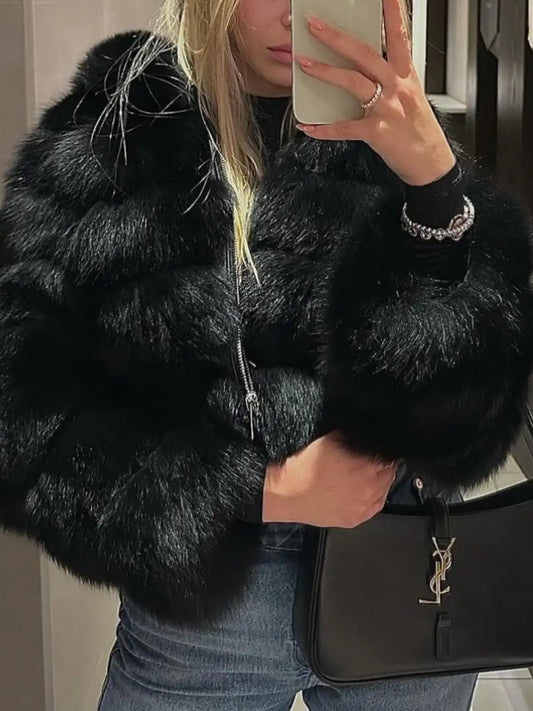 Hooded Fur Coat