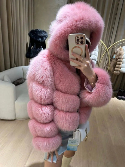 Hooded Fur Coat