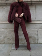 Women's Real Fur Cozy Shaggy Shearling Coat