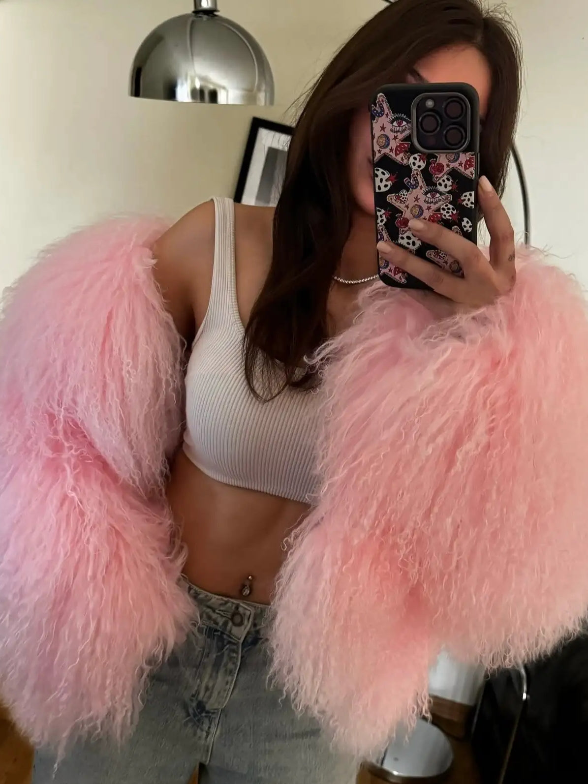 Women's Real Fur Cozy Shaggy Shearling Coat