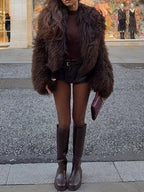Women's Real Fur Cozy Shaggy Shearling Coat