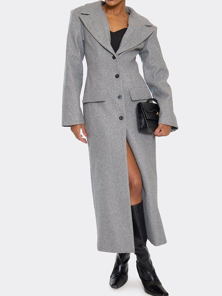 Long Solid Color Elegant Coat
