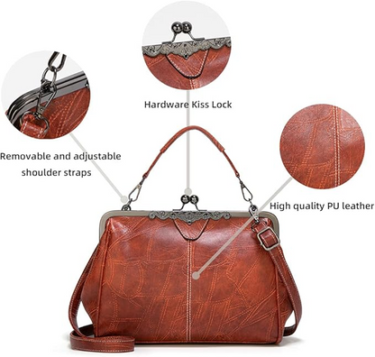 Women's Vintage Metal Lock Bag