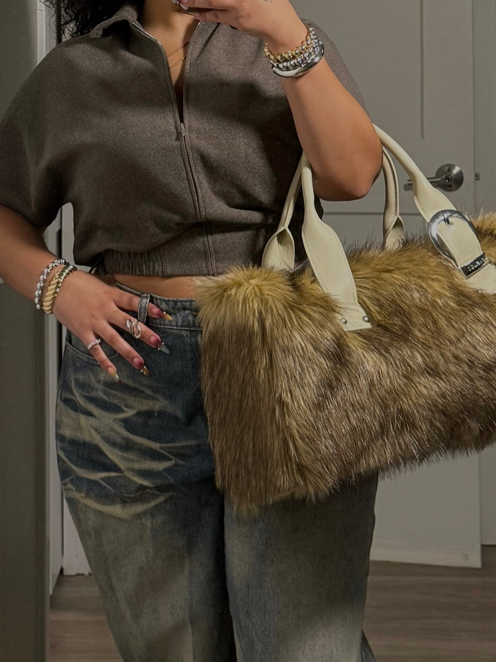 FUR BROWN BAG