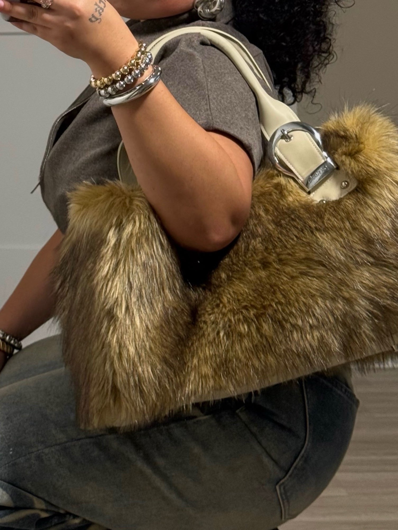 FUR BROWN BAG