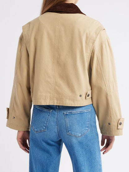 Waxed Cotton Boxy Cargo Jacket