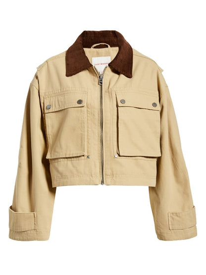 Waxed Cotton Boxy Cargo Jacket