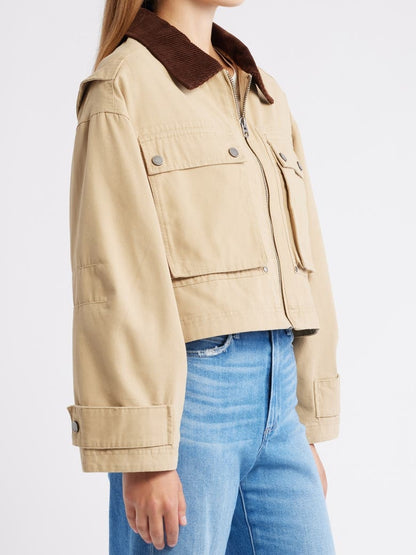 Waxed Cotton Boxy Cargo Jacket