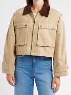 Waxed Cotton Boxy Cargo Jacket