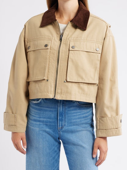 Waxed Cotton Boxy Cargo Jacket